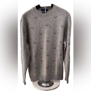 🆕Biltmore Mens medium lambswool blend pullover gray sweater NWT antler embroider